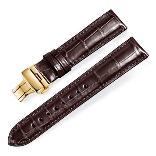 EHHE ZPF Real Alligator Leather Replacement Watch Strap Deployment Buckle for Men's Watch Band and Women's Watch Band 18mm 19mm 20mm 21mm 22mm 23mm 24mm