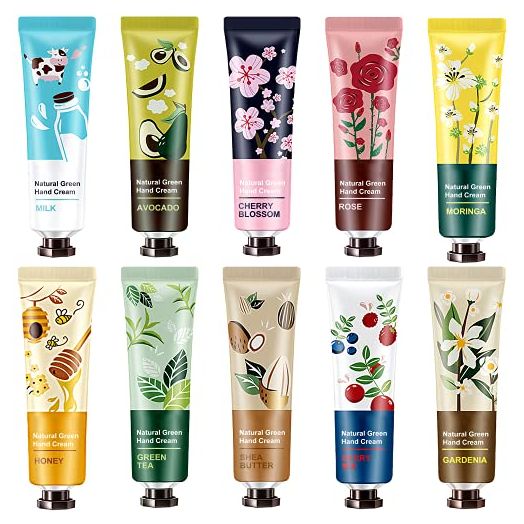 Natural Plant Fragrance Hand Cream for Dry Hands, Moisturizing Hand Care Cream Travel (10 Pack)