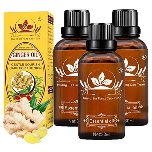 3 Pack Lymphatic Drainage Ginger Oil Massage, Ginger Essential Oil, Belly Drainage Ginger Oil Lymphatic Drainage Massage, 100% Natural Lymph Detoxification Arnica & Ginger Massage Oil,Plant Aroma Oil