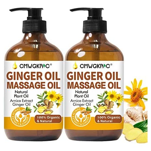 2 Pack Belly Drainage Ginger Oil,Ginger Oil,Ginger Massage Oil, Natural Arnica Ginger Oil Lymphatic Drainage Massage, Warming Tired Sore Muscle Massage Oil for Massage Therapy, Grapeseed Oil,Aroma Oil
