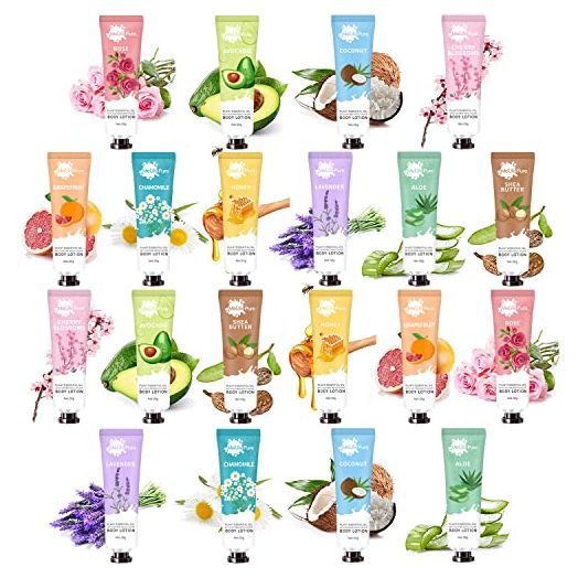20 Pack Body Lotion for Women Dry Skin, Travel Size Lotion Sets Natural Body Moisturizer with Shea Butter, Body Cream for Women, Birthday Christmas Valentines Gifts Set for Her Girlfriend Mom Wife