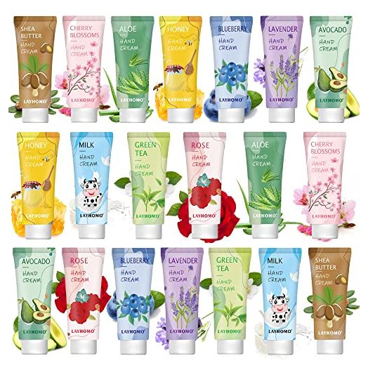 20 Pack Hand Cream Gift Set for Women,Hand Lotion for Dry Cracked Hands,Moisturizing Body Lotion With Vitamin E,Natural Plant Fragrance Travel Size Mini Lotion Bulk Employee/Teacher Appreciation Gifts