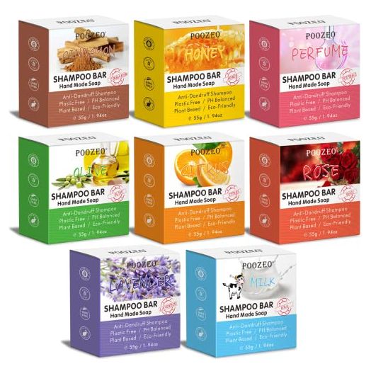 Shampoo Bar Gift Set, 100% Natural Shampoo Bar Soap for Hair (8 Pack)
