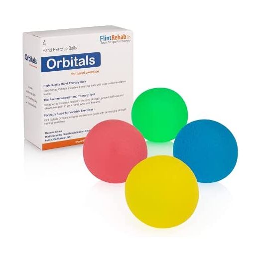 FlintRehab Premium Hand Exercise Balls - Workout Set of 4 for Carpal Tunnel Pain Relief Therapy - Arthritis - Physical Therapy - Hand Strengthener - Stress Relief - Hand Grip Strengthening