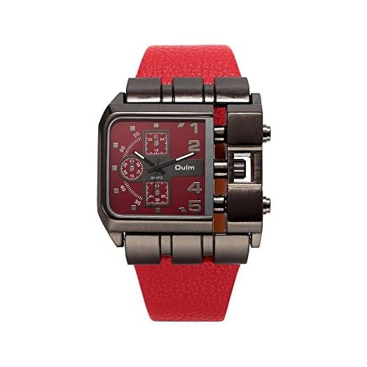 OULM 3364 Brand Original Rectangle Unique Design Men Wristwatch Wide Dial Leather Strap Quartz Watch + in Stock