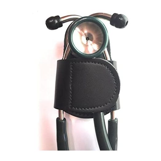 The BATCLIP (Black) - Premium Leather Handmade Clip-on Stethoscope Hip Holder; no More Neck Carrying, Loss, or Misplacement. Proudly Carry Your high-end Stethoscope with Taste and Style.