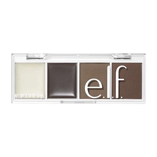 e.l.f. Bite-Size Brow, Mini Brow Quad with Ultra-Pigmented Waxes & Powders, Eyebrow Grooming & Makeup Kit, Neutral Brown, 0.14 Oz