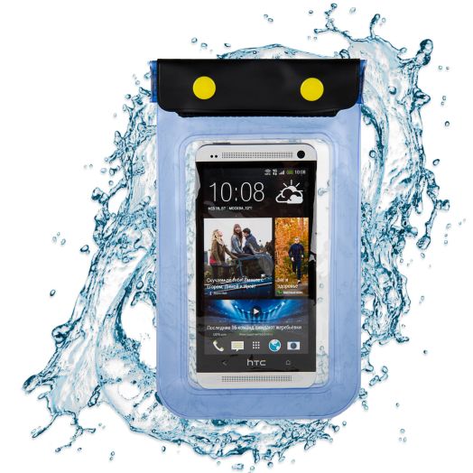 Waterproof Case Smartphone Dry Pouch (Blue) w/ Neck Lanyard - Compatible w/ iPhone XS/X/8 Pixel 3 BLU LG Sony Xiaomi Huawei ZTE Motorola HTC, Phones up to 5.75” Great for Swim Pool Beach Bath Travel