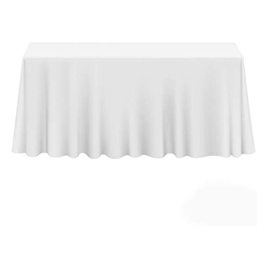 Lann's Linens - 90" x 156" Premium Tablecloth for Wedding / Banquet / Restaurant - Rectangular Polyester Fabric Table Cloth - White