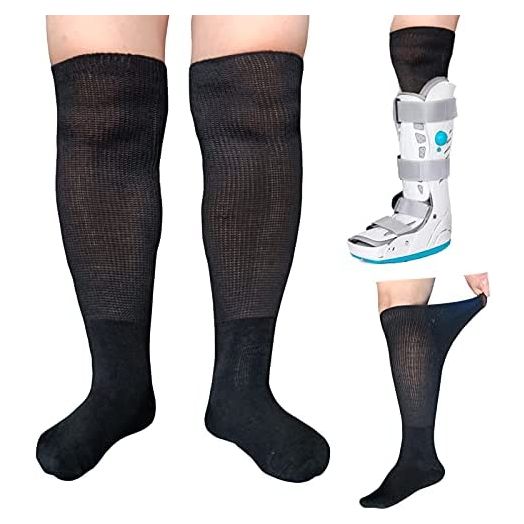 2 Pairs Walking Boot Socks Air Cam Walker Brace Fracture Boot Orthopedics Socks Cast Boot Replacement Sock Liner