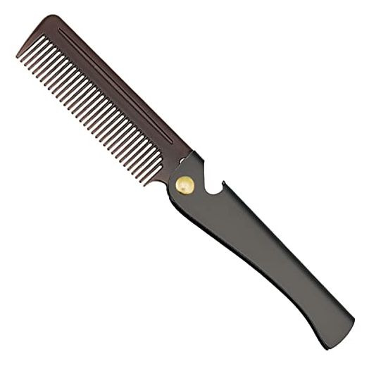 Stainless Steel Folding Comb, Pocket Comb, Black