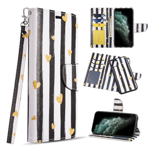 Leather Wallet With Multi-Card Slots For Iphone 11 Pro Max - Hearts