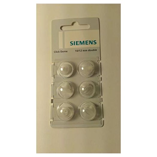 Siemens Click Dome 10/12 mm Double For RIC Hearing Aids - 6 Domes Each