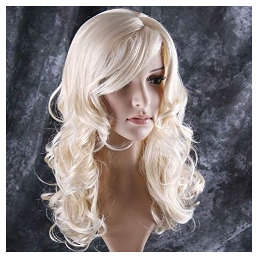 BERON 24" Stylish Long Curly Blonde Hair Wig BERON Blonde wig Long Blonde Wig for Party, Hallowmas