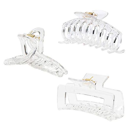 Kitiin Clear Hair Claw Clips for Thick/Fine/Thin Hair, Strong holding teeth interlocking Women Large Jaw Clips