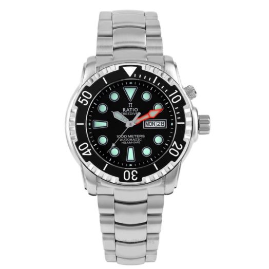 RATIO FreeDiver Helium-Safe Dive Watch Sapphire Crystal Automatic Diver Watch 1000M Water Resistant Diving Watch for Men