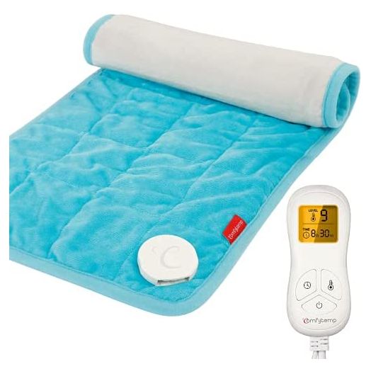 Weighted Heating Pad, Comfytemp 12x 24" Electric Heating Pad for Back Pain Relief with 9 Heat Settings | 11 Auto-Off | Stay on | Backlight, 2.2lb XL Heat Pad for Shoulders and Cramps Relief, Washable
