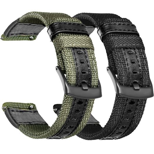 Olytop Galaxy Watch 46mm Bands, Galaxy Watch 3 45mm Band, Gear S3 Frontier Bands, 22mm Nylon Sports Replacement Strap Wristband for Samsung Galaxy Watch 46mm 2019/3 45mm/ Gear S3-2 Pack