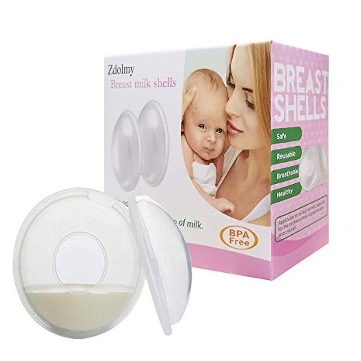 Breast Shells, Milk Saver, Nursing Cups, Nursing Moms to Ease Nipple Pain, BPA-Free and Reusable, Collect Breast Milk Leak (Pack of 2)