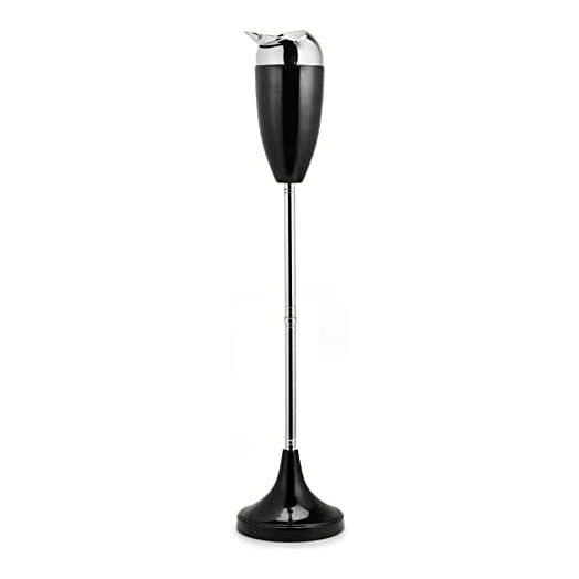 CO-Z Adjustable Floor Standing Ash Tray, Smokeless Outdoor Ashtray with Lid for Home Patio Cigarettes Ash Butt Disposal, Steel Windproof Stand Ashtray in 20", 27.5", 35" Heights, Black
