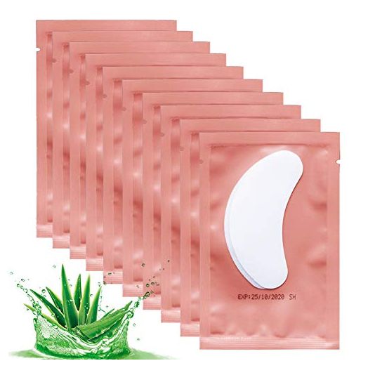 50 Pairs Set Under Eye Pads,Eyelash Extension Gel Patches, Lash Extension Lint Free Under Hydrogel Eye Mask Pads Beauty Tool. (Pink)