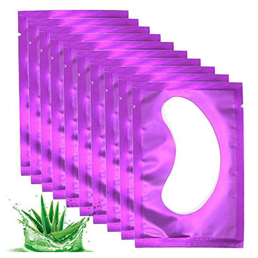 50 Pair Under Eye Pads, Eyelash Extension Lint Free Gel Patches for Beauty Salon False Eyelash Extensions Grafting (purple)