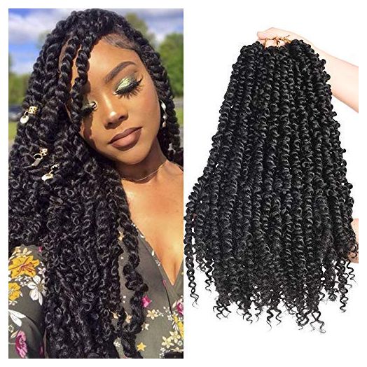 Silike Passion Twist Crochet Hair for Black Women 18inch Pre twisted Passion Twist Crochet Braiding (6 Pack)
