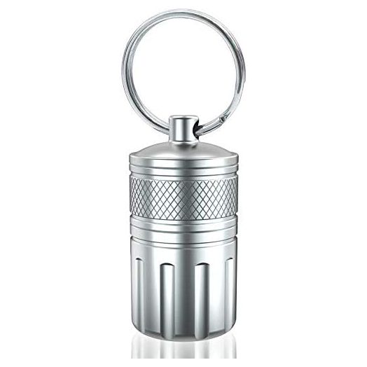 MEECN Pill Crusher & Pill Cases, Medicine to Fine Powder, Stainless Steel Keychain Pill Holder,Waterproof Pill Cases, Crushes Pills (Vitamin Crusher)