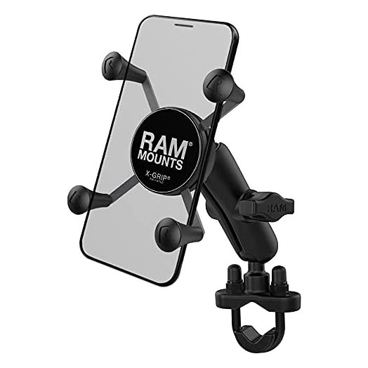 RAM Mounts X-Grip Phone Mount with Handlebar U-Bolt Base RAM-B-149Z-UN7U with Medium Arm for Motorcycle, ATV/UTV, Bike