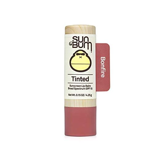 Sun Bum Tinted Lip Balm Bon Fire | SPF 15 | UVA / UVB Broad Spectrum Protection | Sensitive Skin Safe | Hypoallergenic, Paraben Free | Ozybenzone Free | 0.15 Oz