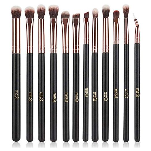 MSQ Eye Makeup Brushes 12pcs Eyeshadow Brushes Rose Gold Makeup Brushes Set with Soft Synthetic Hairs & Real