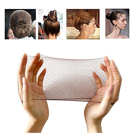 50PCS Hair Nets Invisible Elastic Edge Mesh Bun Hair Nets for Ballet Dance 20" Brown