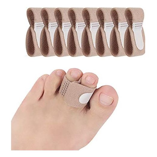 8 Pieces Toe Splint Wraps Non Slip Hammer Toe Straightener for Broken Toe, Crooked, Overlapped, and Hammer Toes-Women and Men