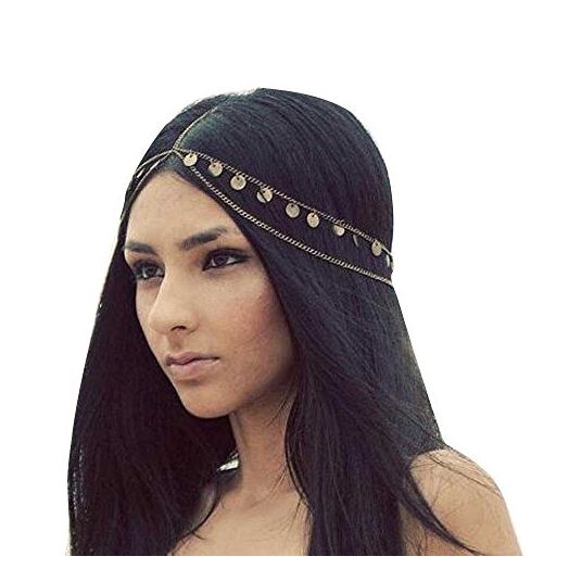 Missgrace Women Bohemian Gold Head Chain Headband Bridal Head Chain Wedding Headpiece Hair Jewelry Accessories for Bridal and Girl Hair Accessories