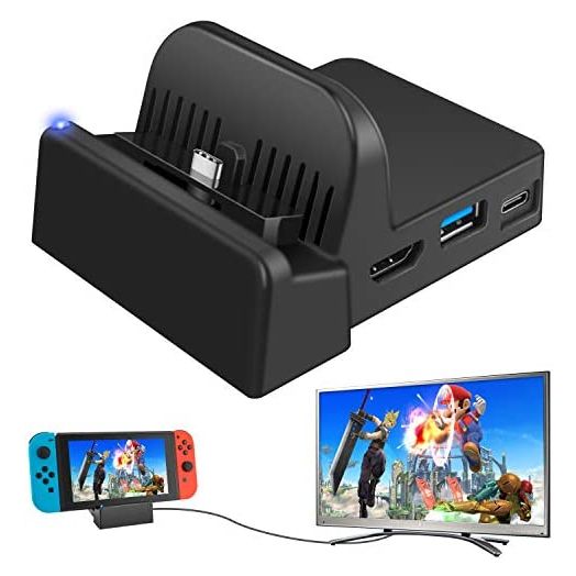 Ponkor Docking Station for Nintendo Switch/Switch OLED, Charging Dock 4K HDMI TV Adapter Charger Set Replacement Compatible with Official Nintendo Switch Dock (No Charging Cable)
