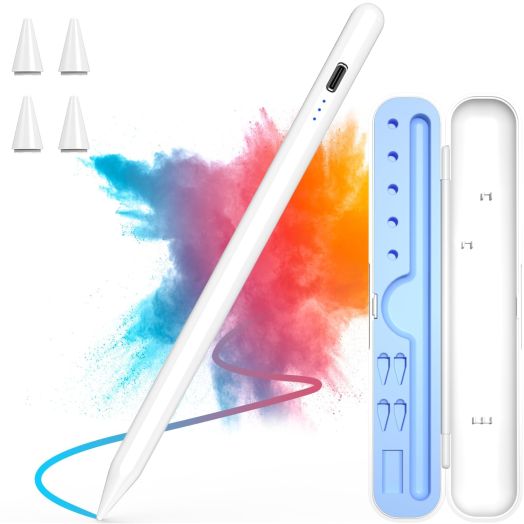 Stylus Pens for iPad 10th 9th Generation with Palm Rejection, Fast Charging Apple Pencil 2nd Generation Compatible with iPad Pro 11'', iPad Pro 12.9'' 3-6, iPad Air 3-5, iPad 6-10, iPad Mini 5/6-White