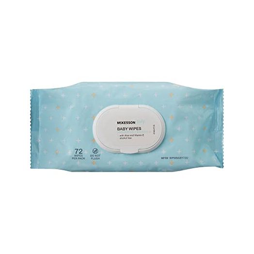 McKesson Baby Wipe with Aloe and Vitamin E, Unscented, Alcohol-Free, 72 Wipes, 1 Pack
