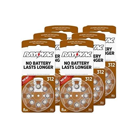 RAYOVAC Size 312 Hearing Aid Batteries, 48 ct