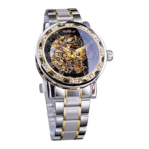 Retro Steampunk Skeleton Automatic Diamond Royal Carving Men's Watches Elegant Mechanical Wrist Watch Neutral Clock