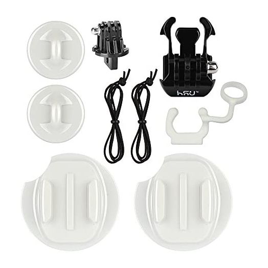 HSU Surf Mounts and Accessories for Ski, Snorkeling, Surfing, Wakeboarding Fitting GoPro Hero 10,9,8,7, 6,5,4, 3+, 3, 2, Session, Black, Silver, AKASO Campark, and Other Action Cameras (Surfing Kit)