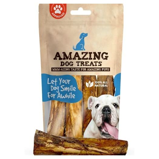5-6 Inch Meaty Beef Marrow Bones (2 Count) - Best Bones for Dogs - Long Lasting Dog Chew Bones - Filled Marrow Dog Bone