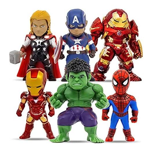 Feluxcy Action Figure, 6 Collectible Action Figures with Bases, Birthday Cake Decorations, Toys for Kids Ages 3 and Up (6 Characters)