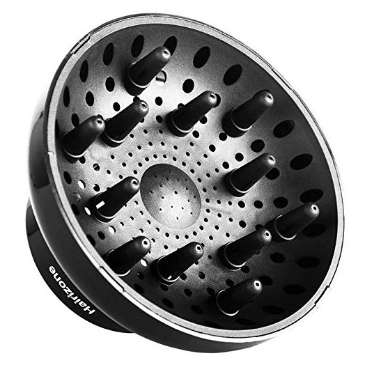 Hairizone Universal Hair Diffuser Adaptable for Blow Dryers with D-1.7-Inch to 2.6-Inch for Curly or Wavy Hair, Shiny Black