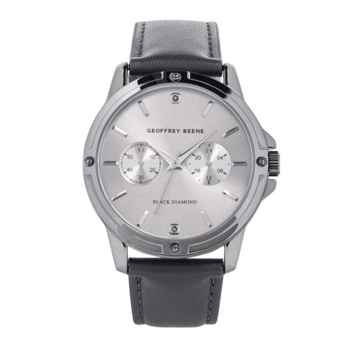Geoffrey Beene Mens Watch - Elegant Leather Strap Quartz Movement Analog Watch for Men, Gift for Men, Formal or Business Casual Minimalist Wrist Watches 42mm