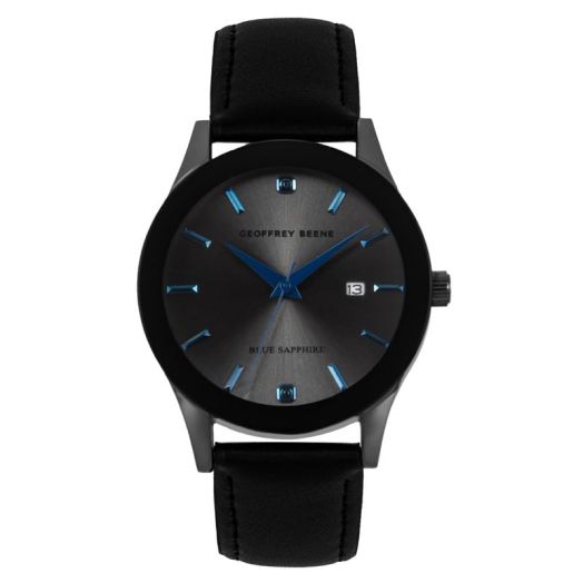 Geoffrey Beene Mens Watch - Elegant Leather Strap Quartz Movement Analog Watch for Men, Gift for Men, Formal or Business Casual Minimalist Wrist Watches 42mm