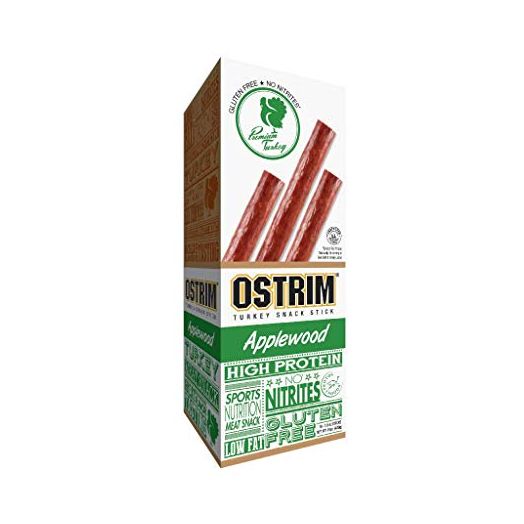 Ostrim Turkey Jerky Snack Sticks-Applewood Flavor, 1.5 oz (Pack of 10)