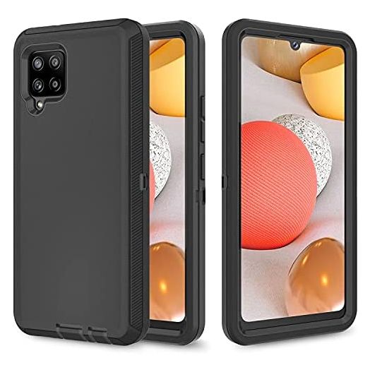 Galaxy A42 5G Case for Samsung Galaxy A42 5G Case Military Drop Shockproof Armor Heavy Duty Rugged 3 in 1 Protection Cover for Galaxy A42 5G Phone Case (Black+Black)