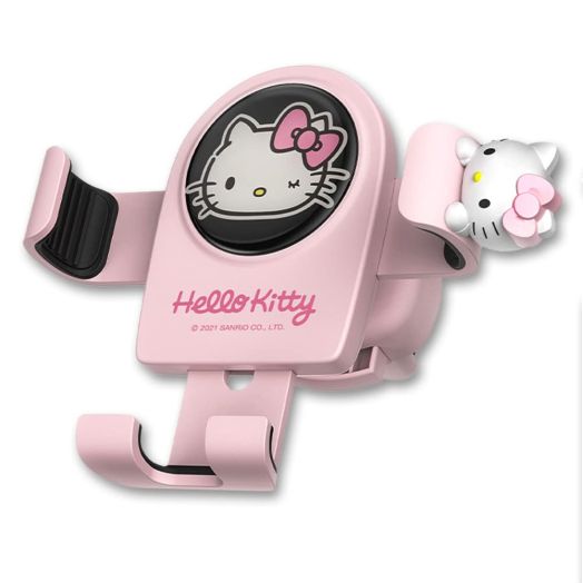 Cute Cell Phone Holder for Car,Pink Hello Kitty Phone Mount for Car Air Vent Clip,Cute Cat Car Decor Accessories for Women Girls