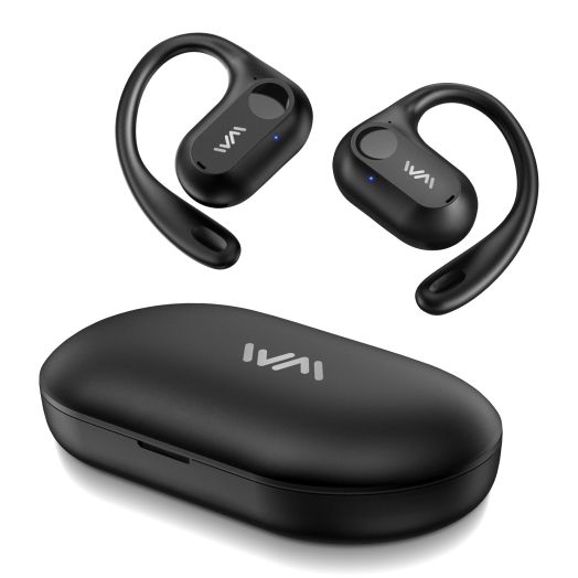 WOINNMM Open Ear Headphones,Bluetooth 5.3 Wireless Earbuds with Mic,LED Display,Immersive Stereo Sound,Clear Calls,30H Playback,Light Weight Running Headphones with Ear-Hook for Workout,Gym,Black