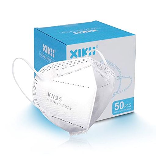 Sengtor XIKII KN95 Face Mask 50 pcs Personal Reusable Mask Respiratory Face Protection, Breathing Face Masks Individually Packaged, 5-Ply Face Mask with Elastic Ear Loop